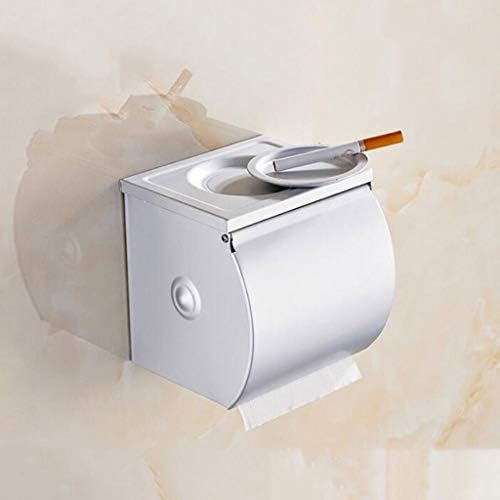 Suporte de papel higiênico mxiaoxia ， Distribuidor de papel à prova d'água de montagem na parede, suporte de papel de papel de alumínio espacial, com cinzeiro