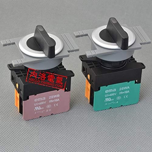 [SA] interruptor seletor iluminado de 30 mm E3S1/2L *. I 2 arquivos do reset/auto-bloqueio DC6V/12V/24V/AC110V/220V-10PCS-