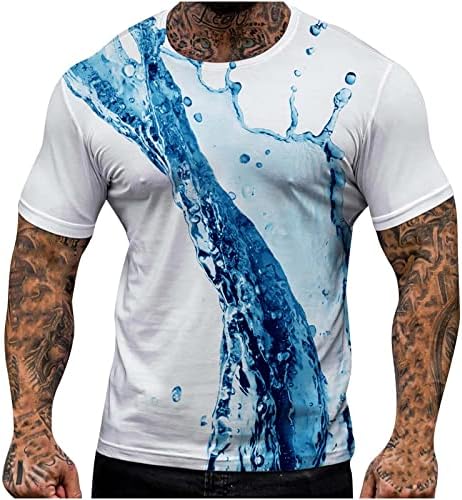 Mens novidade de manga curta camiseta de moda de moda de pão com estampa de impressão em toda