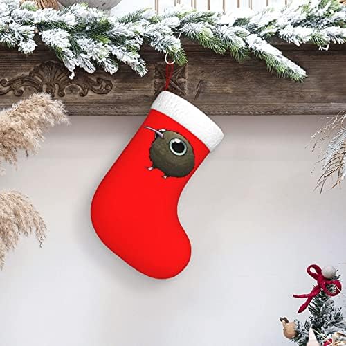 Yuyuy fofo pássaro gordo de Natal decoração de férias lareira pendurada meias de 18 polegadas de 18 polegadas