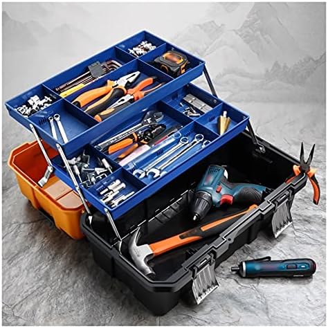 Kit de ferramentas Caixa de ferramentas Caixa de ferramentas Caixa de ferramentas de plástico de várias camadas Organizador de contêiner multiuso e caixa de armazenamento portátil para reparo Caixa de armazenamento de caixa de ferramentas cosméticas Caixa de armazenamento