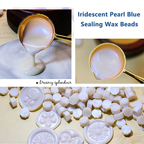 100pcs Iridescent Selaking Wax Bads Pearl Metallic Gold Wax Seal Bads Glitter Octógono para Cartão de vedação de cera Cartões iniciantes envelopes convites