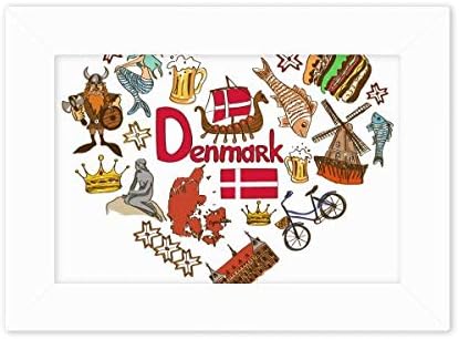 Dihythinker Dinamarca Love Heart Landscap Nacional FATO MONTAGEM MONTAGEM FORÇA PAGURA DE PINTURA DE PINTURA DE 5X7 INCLENTE