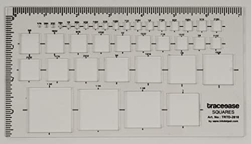 Traceease 1 PC Retângulo estêncil com 39 modelos quadrados de embutimento geométrico 7.2 x 4