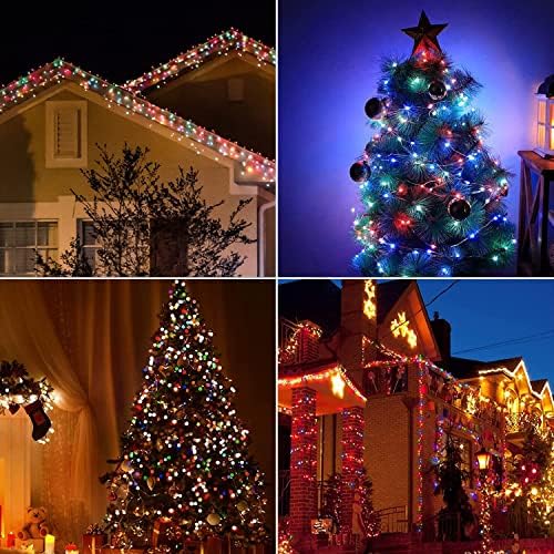 Luzes de Natal Solarbaby Indoor Outdoor, 8 Modos de iluminação 300 Luzes de cordas LED com controle remoto e temporizador para festa de aniversário de festas em família Decorações de Natal
