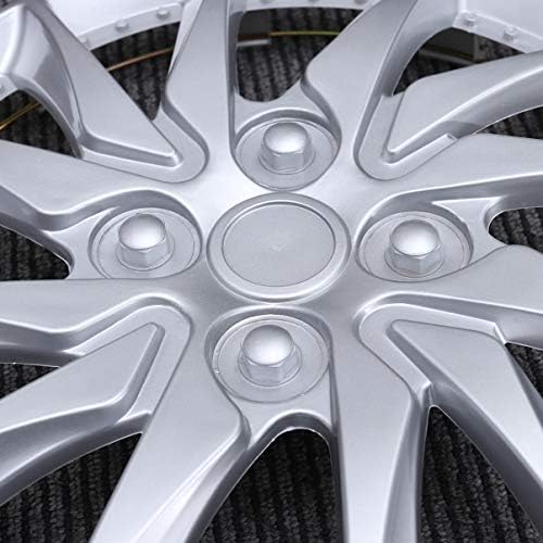 Winomo, 14 polegadas, capas universais de roda de roda universal carro de veículo prateado aro de roda de pele capa de pneu automático tampas de tampas de substituição
