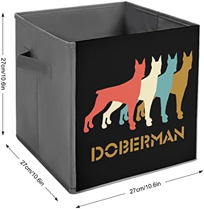 Vintage Doberman Pinscher Gary Cubes Storage Bins Collapsível Caixa de Armazenamento de Canvas Os organizadores de armários