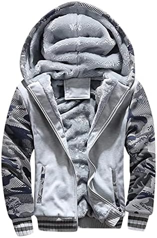 Hoodie forrado de lã para homens pulôver de inverno treino de lã Jackets de capuz full zip lã casacos grossos quentes