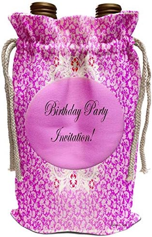 3drose Edmond Hogge Jr convites - convite de aniversário rosa e branco - bolsa de vinho