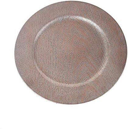 Homeford Plástico Round Charger Plate Wood Grain, 13 polegadas