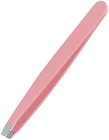 Encurso de aço inoxidável Tweezer Profissional Slanteado Tweezers Remoção de cabelo Tweezers para homem e mulher - rosa