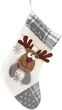 Quadra de Natal Garamente as meias de Natal decorações de Santa Snowman de natal para decorações de férias em família meias penduradas meias para guirlanda para a árvore de natal