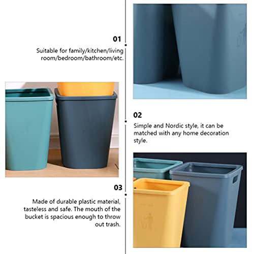 Besportble Lixo pode lixo de plástico lata de lixo de lixo de lixo de lixo de lixo de lixo para casa de cozinha em casa o escritório do escritório azul