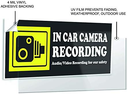 Na câmera de carro, adesivo de gravação - adesivos de câmera sinais de pista de piloto de piloto de pilotes em adesivos de carros adesivos de gravação de vídeo adesivos de áudio à prova d'água de áudio.