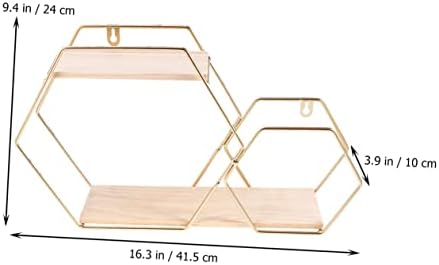 Cabilock 2pcs Prateleiras de parede hexagonis prateleiras de armazenamento de metal prateleiras prateleiras de armazenamento de armazenamento