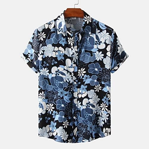 Camisetas gráficas masculas botão de manga curta camisa de férias lapela as camisas ocidentais confortáveis ​​para homens