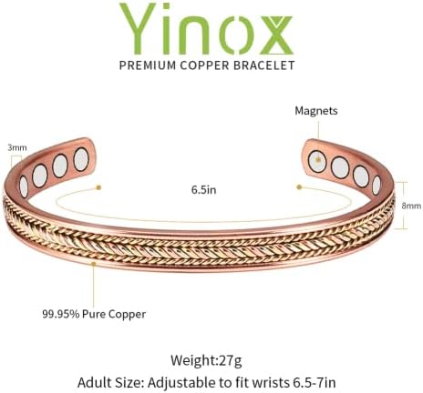 Anel de cobre de pulseira magnética de cobre yinox para mulheres homens? CPB-0268 CPR-2031?