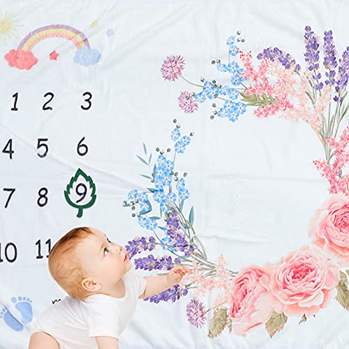 Cobertores de bebê Kisangel CLOGOM MUSLAPLET Baby Baby Milestone Blanket Mat Berçário Decoração Gráfico de crescimento