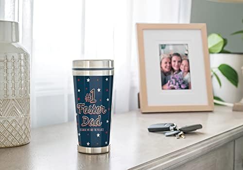 Elanze Designs #1 Foster Dad Stars Blue 17 onças de aço inoxidável Tumbler