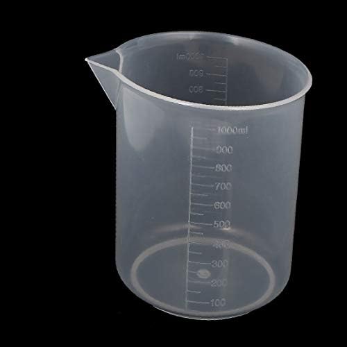 X-Dree 1000ml School Laboratório Transparente Recipiente de líquido de líquido Medição de copo de copo (Becher della tazza di misurazione del contenitore di platá trasparente del contenitore di plástico traseira