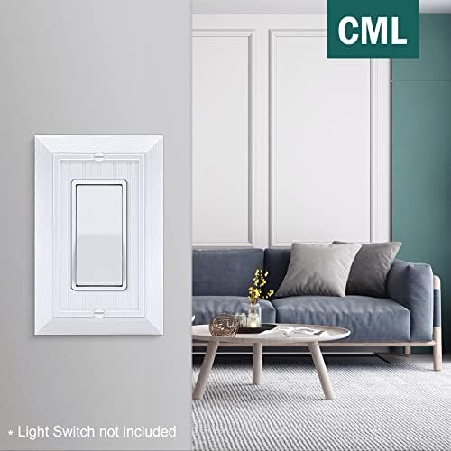 CML Classic Decorator Placa de parede de decorador único, tampas de luz de luz vintage 1-gang, 10 pacote de capa de design de
