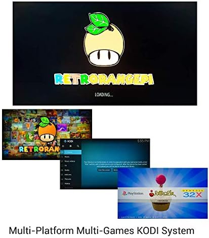 Estação de videogame Tapdra Arcade com 17082 jogos, suporte para adicionar jogos, 128 GB de cartão Retro Orange PC Retro Pi Kit, plug and play