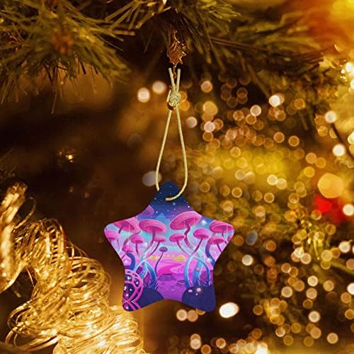 Pingente de cerâmica de Natal de cogumelo mágico 2022 para decorar a árvore de Natal