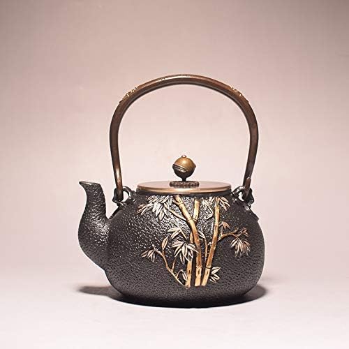 Bules JF-Xuan, Ferro fundido de ferro fundido Conjunto de chá de ferro com panela de ferro aquático cozido para casa 1.2 l