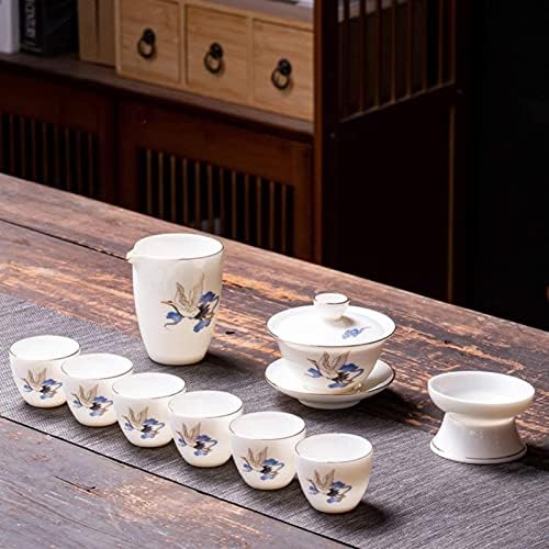DMWMD Modern Ceramic Kung Fu Tea Conjunto de chá Tule Cerimônia de chá Estudo de escritório Kung fu