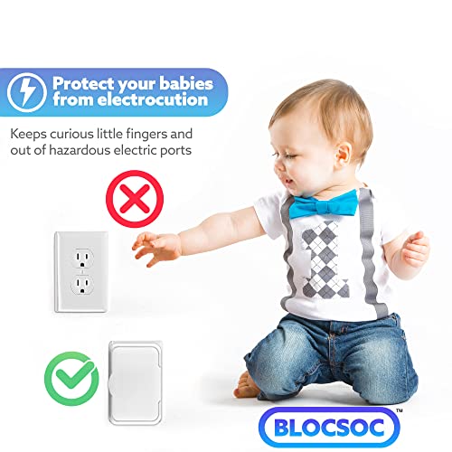 Tampa de saída do blocsoc - 6 pacote - para prova de bebê e segurança infantil - sem risco de asfixia - instalação fácil