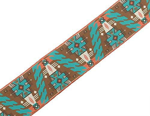 IBA IndianBeautiflart Brown Aztec Southwestern Ribbon Tap Fita Fabric Chane
