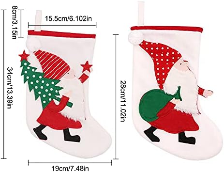 Christmas Stocking Deer Gnome Santa Pequena bolsa de presente de doce Decorações de família Férias 2022 lareira de presente