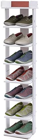 Gdrasuya10 7 camadas Rack de sapato, organizador de prateleira de calçados de economia de espaço para calçados de madeira estreita rack de sapatos para armário de entrada