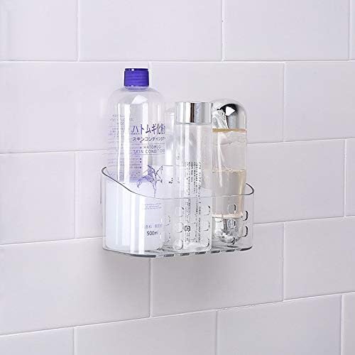 Prateleira de chuveiro Quanjj, banheiro claro Plástico sem perfuração prateleiras de armazenamento de parede de parede com forte copo de sucção