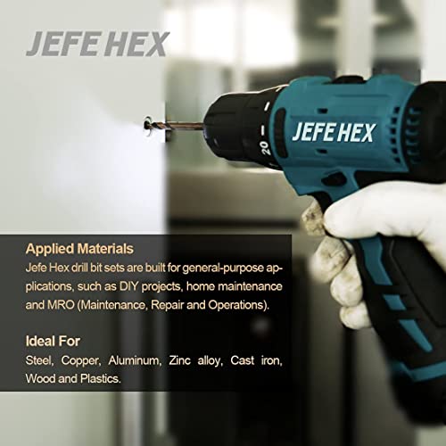 Jefe Hex 24 PCs 5/64 HSS Twist Drill Twist Drill Bit, 135 graus Ponto de divisão, propósito geral