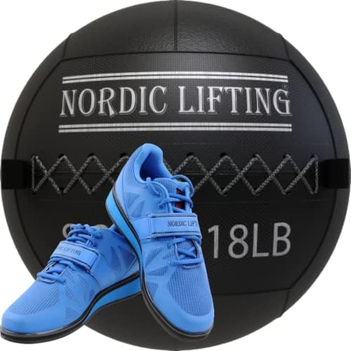 Bola de parede de elevação nórdica 18 lb pacote com sapatos Megin Tamanho 11.5 - Azul