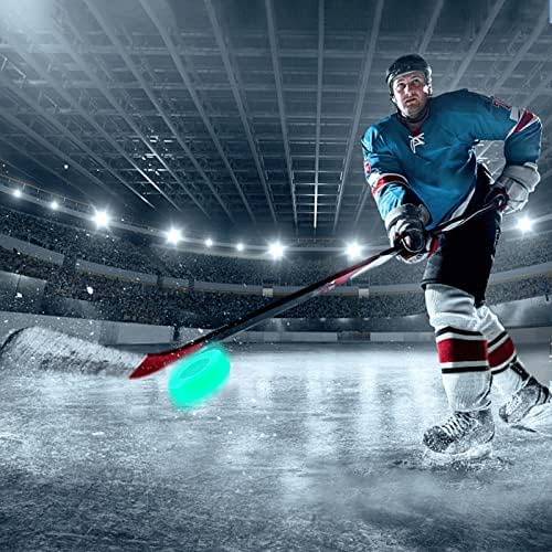 Teefity Hockey Puck brilho em escuro, bolas de hóquei no gelo iluminam pucks de hóquei verde para crianças adultos jovens, adequados