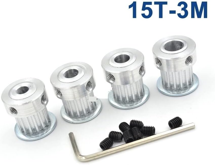 Roda da polia de tempo dmeizhen 15 dentes 15m Bore de polia síncrona 3M 3.175/4/5/6/6,35/7/8mm para largura 10mm 3m Cinturão Htd3m,