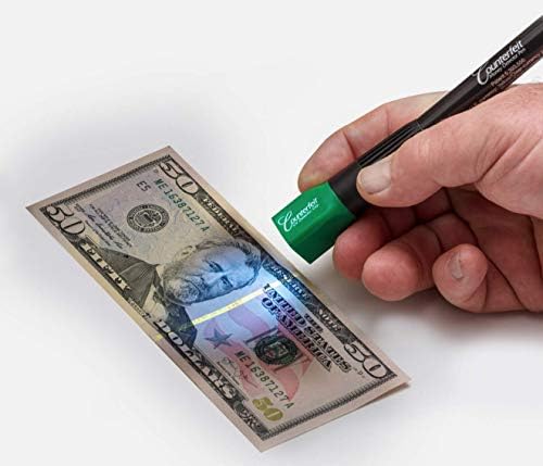 Dri Mark Dual Teste - A caneta de dinheiro inteligente original com Sistema de detector falsificado por tampa LED UV - mais 2 canetas