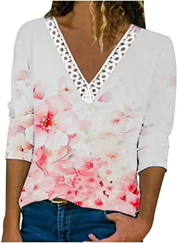 Crochê de crochê de renda de pescoço feminino boho tops elegantes blusas elegantes camisetas de manga longa casual