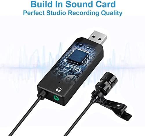 Xxxdxdp lavalier clip-on condensador cardióide Pluging de microfone de computador e reproduzir microfone USB com cartão de som