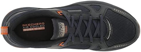 SKECHERS MEN GORUN PULSO RAIL Running Sapatos de caminhada com tênis de espuma resfriada a ar, Marinha/laranja, 11