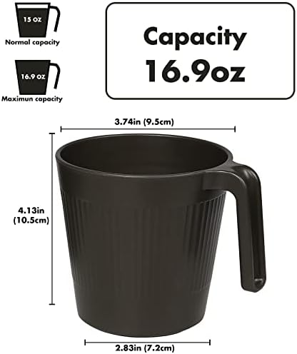 ShopWithGreen Coffee Canecas Conjunto de 8 xícaras de café de plástico, 16,9 oz canecas de café inquebráveis ​​com