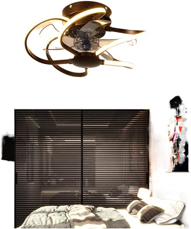 Chezmax LED de controle remoto teto ventilador luz quarto de jantar sala de estar leve ventilador elétrico fã integrado ventilador