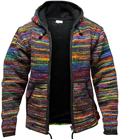 Jaqueta hippie de lã de mancha de moda shophoholic