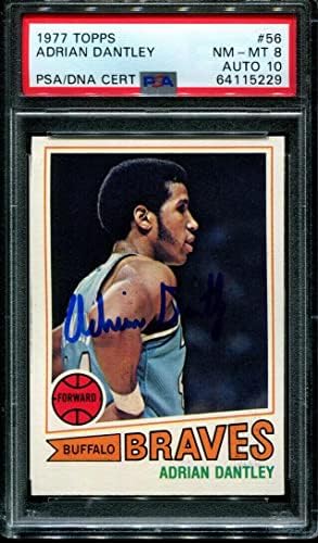 1977 TOPPS #56 Adrian Dantley RC Braves Hof PSA 8 DNA Auto 10 K1020717-229 - Basketball Slabbed Cartis autografados