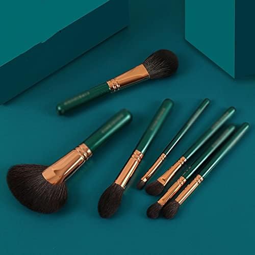 Mmllzel 7pcs Professional Faça o pincel configurado maquiagem de cabelos de cabra de cabelos verde de maquiagem Kit de ferramentas