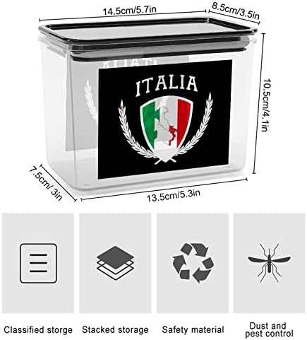 Italia Italy Italian Mapa Bandeira Caixa de Armazenamento Plástico Organizador de Alimentos Recursistas Com Tampa para