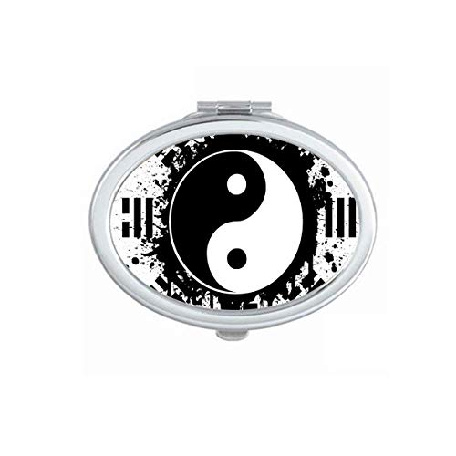 Oito diagramas taiji yin-yang China Mirror espelho portátil maquiagem manual de mão dupla óculos laterais