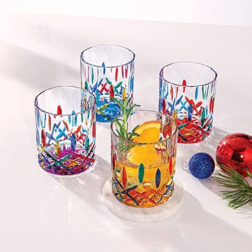 Conjunto de copos de bebida de cristal em tons de jóia de 4 - Conjunto de vidro de água potável